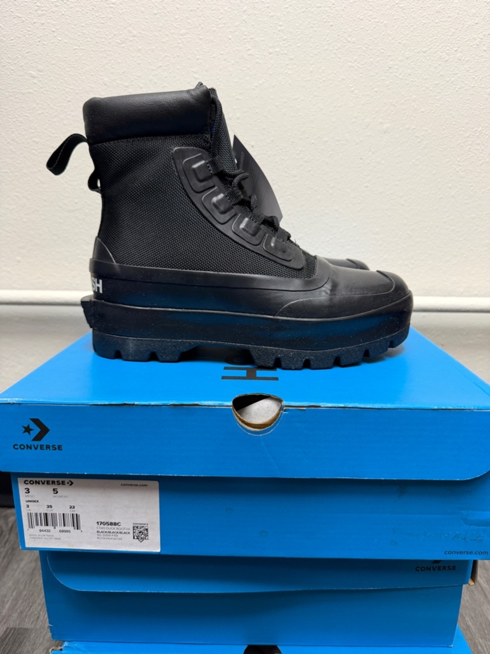 Converse x Ambush CTAS Duck Boot Black Canvas Shoes High Top